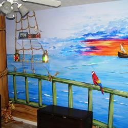 Ahoy! Come aboard the Pirate Ship and view the sunset