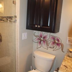 Simple Modern Floral accent for a remodeled bathroom