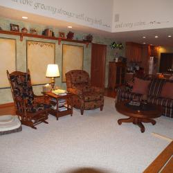 Familyroom with Flair - Hand painted faux panels and glazed walls