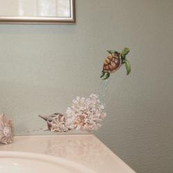 A Tiny Turtle friend - A small turtle ('Shelby') was all this client wanted added to her sea themed bathroom. …….Now she'll have someone to sing to while she's in the shower! - 