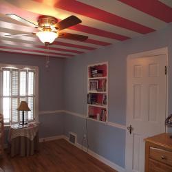 Nursey that makes a STATEMENT - AFTER - With the '5th wall' making a bold statement, baby is entertained & guests are impressed. - 