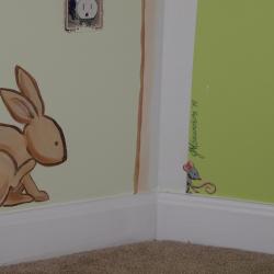Woodland Wonderland - I think the bunny just spied Norman hiding behind the tree! - 