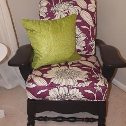 New Look for an Old Chair - An heirloom chair gets a fun facelift and a pop of color to get noticed in it's corner of the bedroom. - 