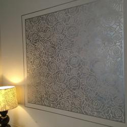Stenciled Accent Wall - Stenciling a centrally located inset helps give a wonderful focal point to a room. - 