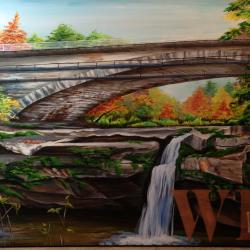 4 of 4 paintings - Colorful Autumn Bridge