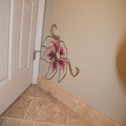 Simple Modern Floral accent for a remodeled bathroom