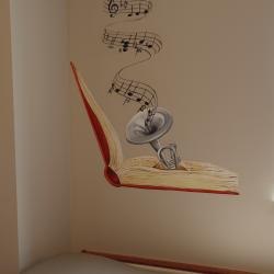 "The Library" Pediatric Exam Room- Details (The music of "Bare Necessities"