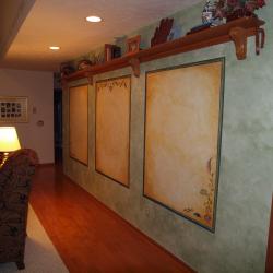 Familyroom with Flair - Hand painted faux panels and glazed walls